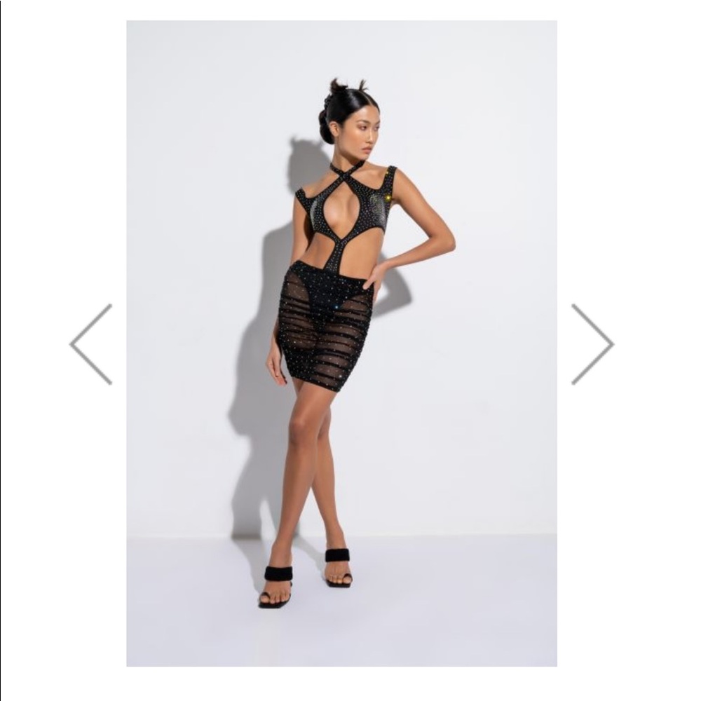 Rhinestone Mini Dress NWT